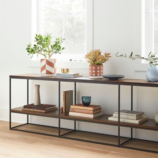 Open Bookself TV Console Black