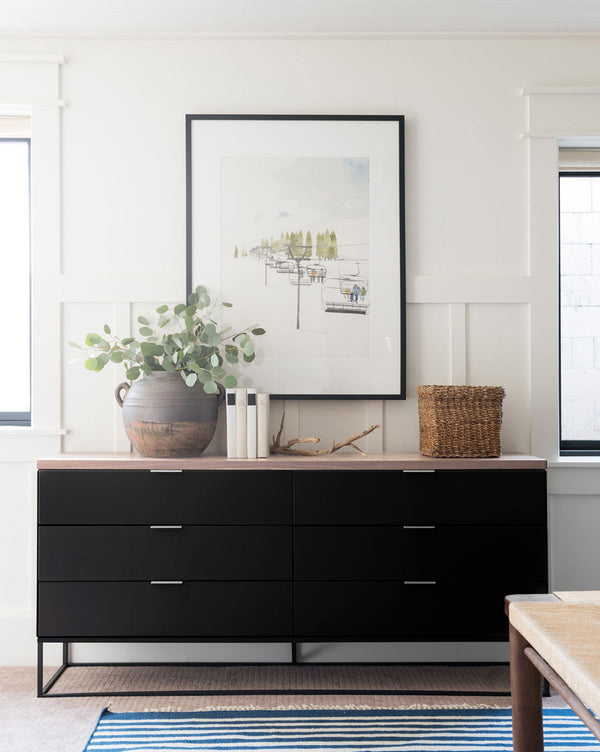 Black Sideboard with metal legs