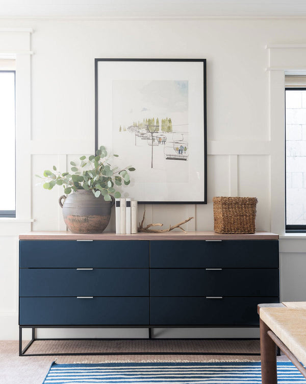 Blue Sideboard with metal legs