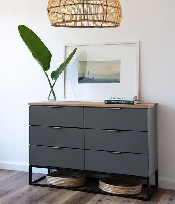 Grey Sideboard with metal legs