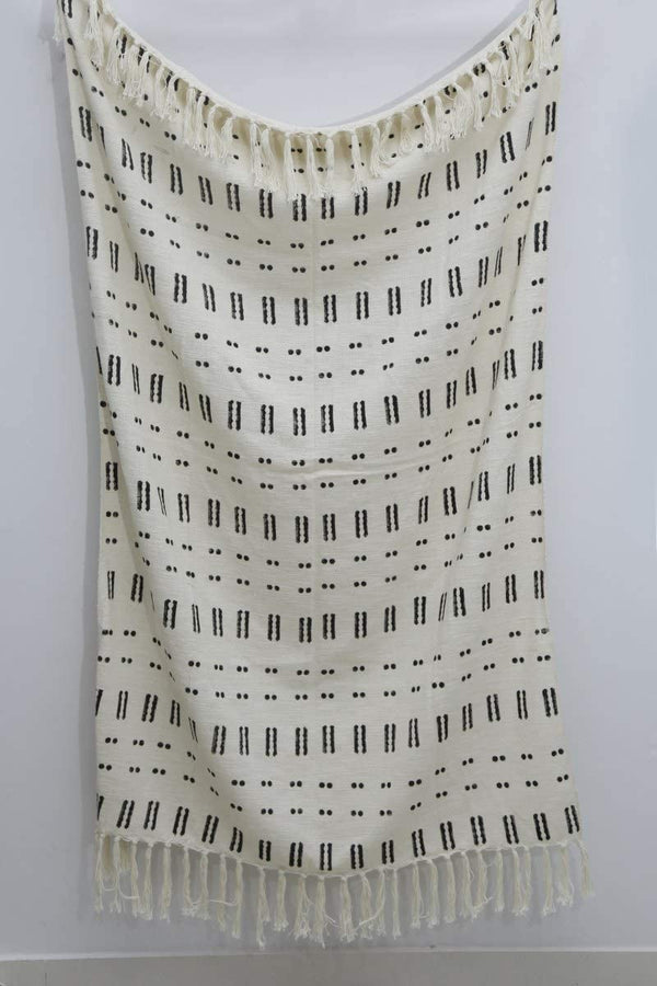 Mudcloth Design throw White