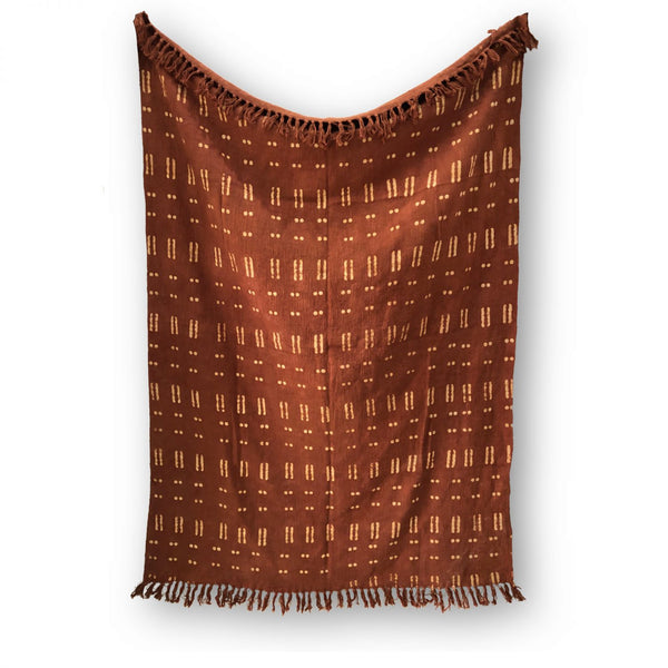 Mudcloth Design throw Rust