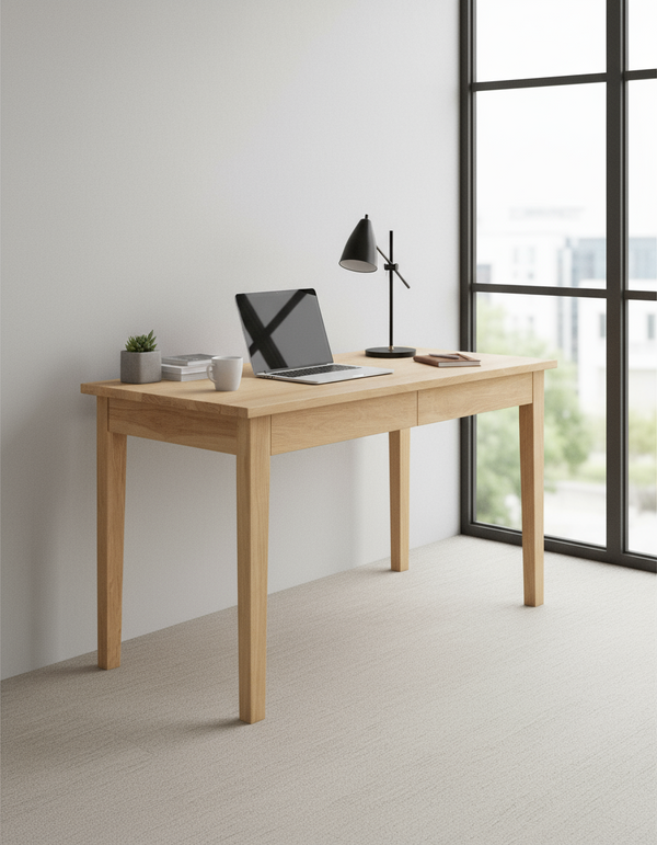 Desk with tapered legs and drawers