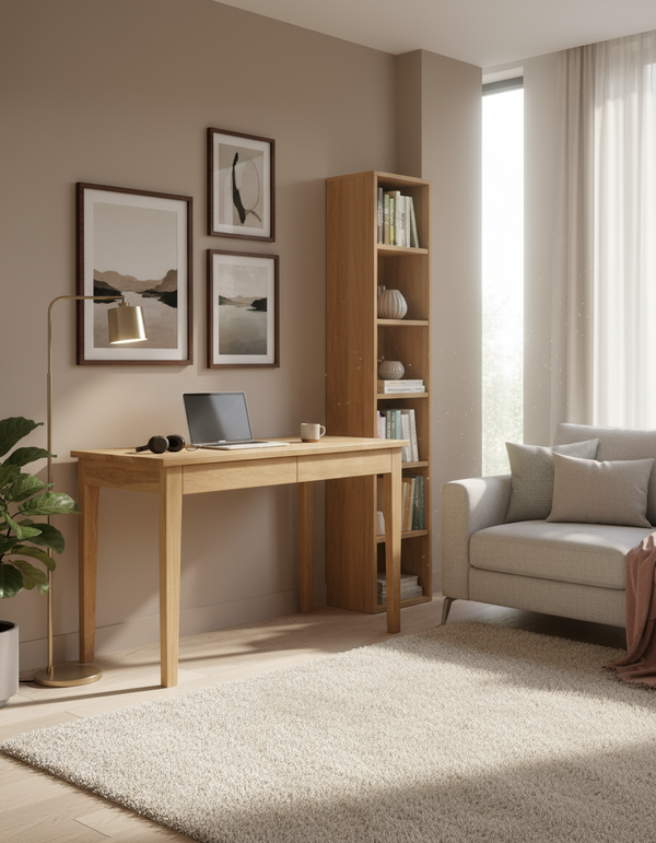 Desk with tapered legs and drawers