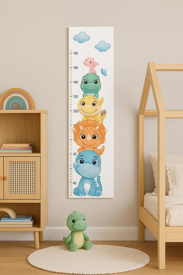 Stacked Dino Friends Kids Height Chart