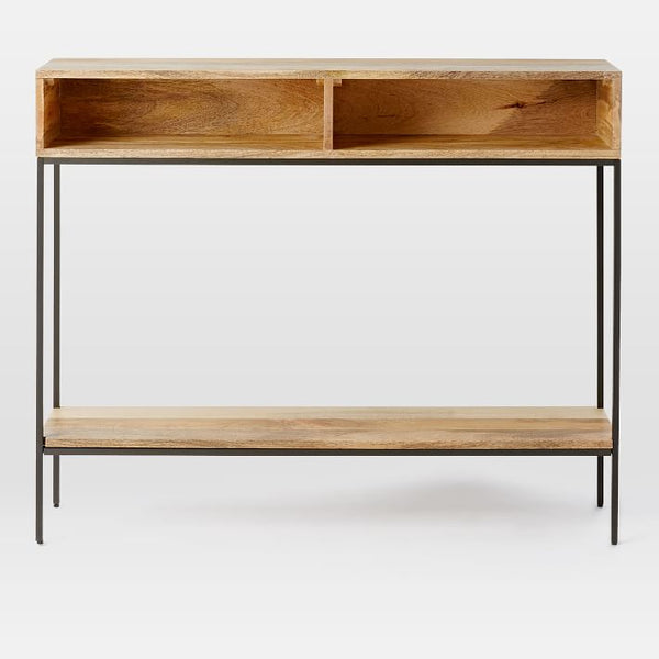 Oak look entrance table open console