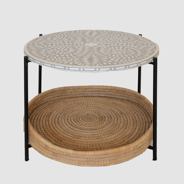 jaipur grey coffee table with bone inlay