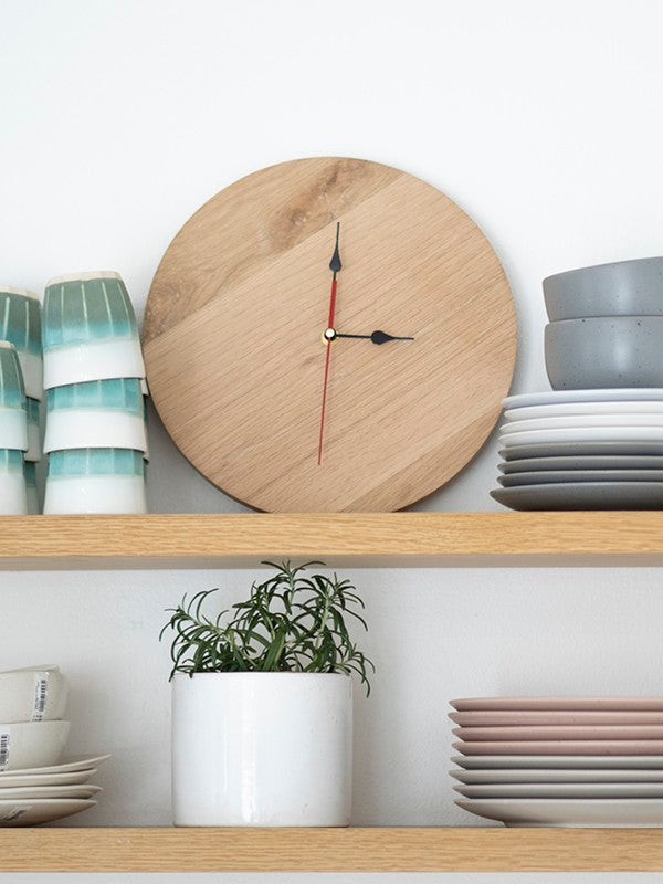 Wooden clock without numbers