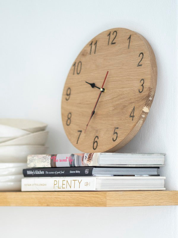 Wooden oak clock