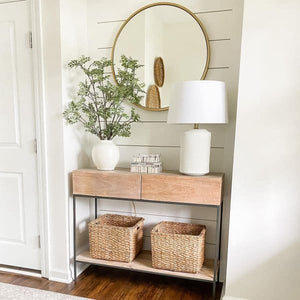 Oak Storage entrance console table