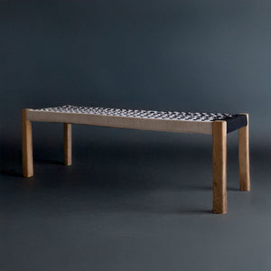 Woven Bench in black and Jute Queen