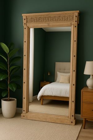 The Heritage Carved Wood Floor Mirror
