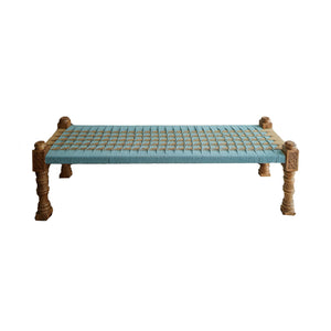 Coastal Blue Jute Queen Bench