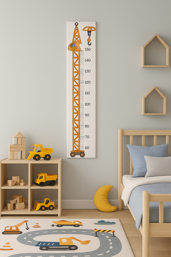 Mighty Crane Construction Kids Height Chart