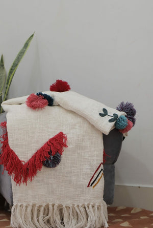 Cotton Pom Pom Kids Throw