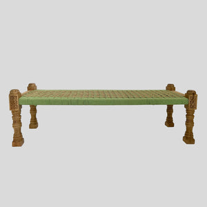 Olivia Woven Bench in Olive and Jute King