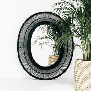 Malawi cane oval mirror