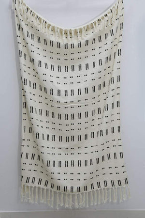 Mudcloth Design throw White