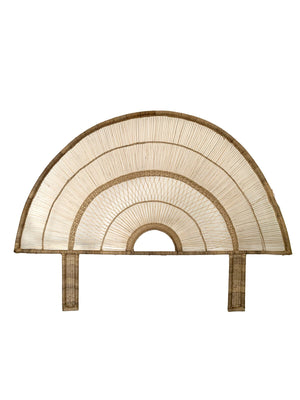 Malawi Wicker cane sunrise headboard Double with legs