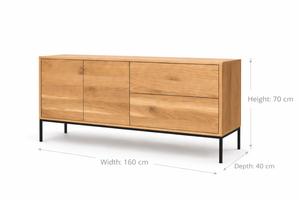 Scandinavian Style Solid Oak Sideboard Storage Cabinet