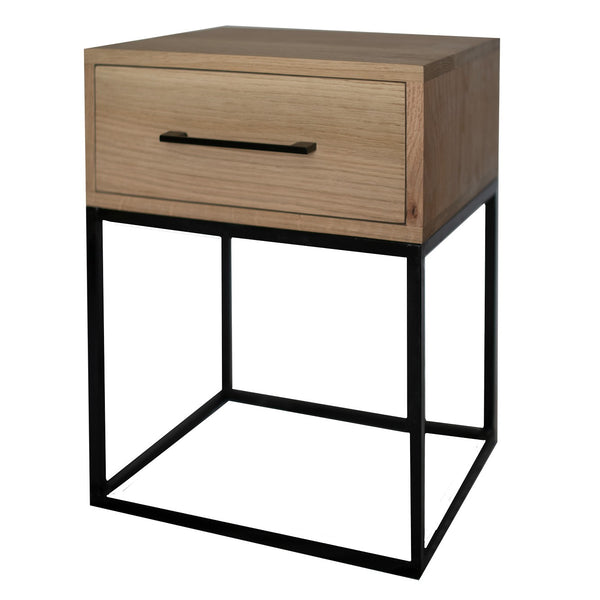 Bedside table pedestal single drawer Natural