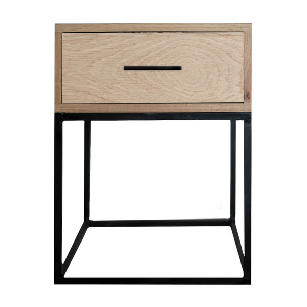 Bedside table pedestal single drawer Natural