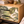 Tropical Leaf Oak Bedside Table with Metal Frame – 2 Drawer