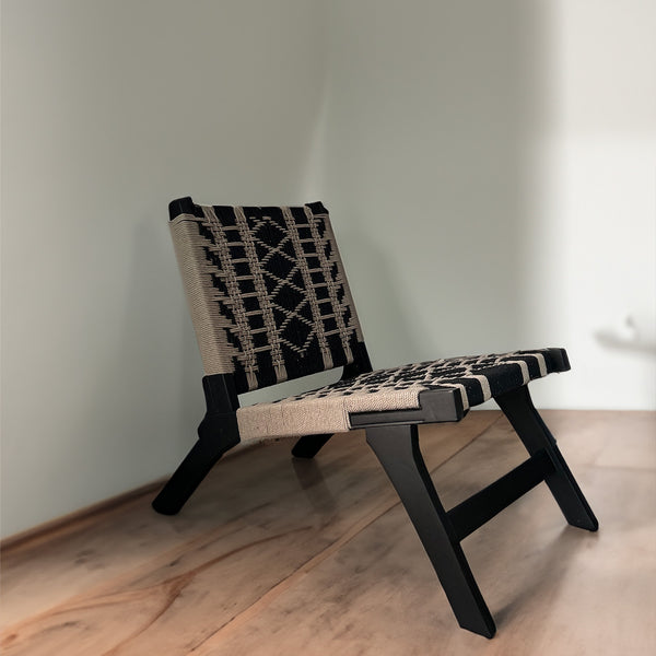 Woven Tribal Occasional Chair Black