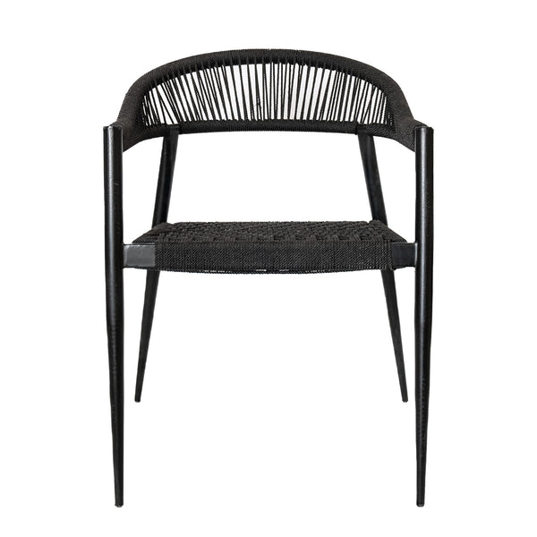 luna Outdoor woven dining chair black