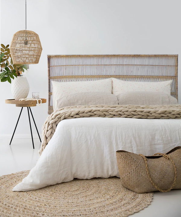 Cane wicker headboard King