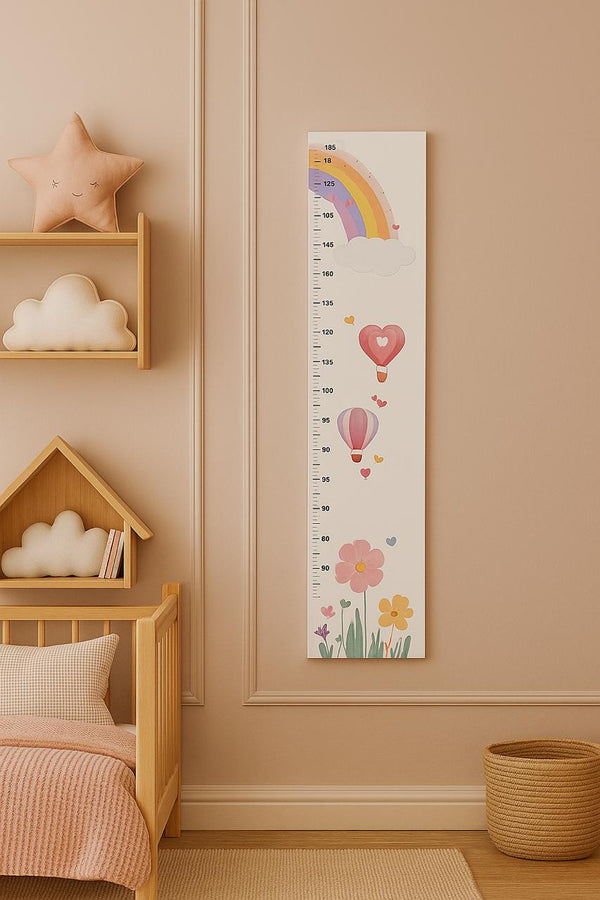Rainbow Skies & Balloons Kids Height Chart