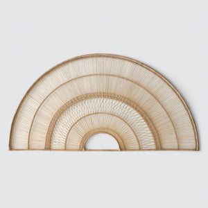 Malawi Wicker cane sunrise headboard Double