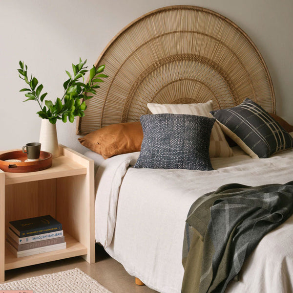 Malawi Wicker cane Half moon headboard Queen