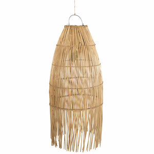 Long rattan cane Pendant light