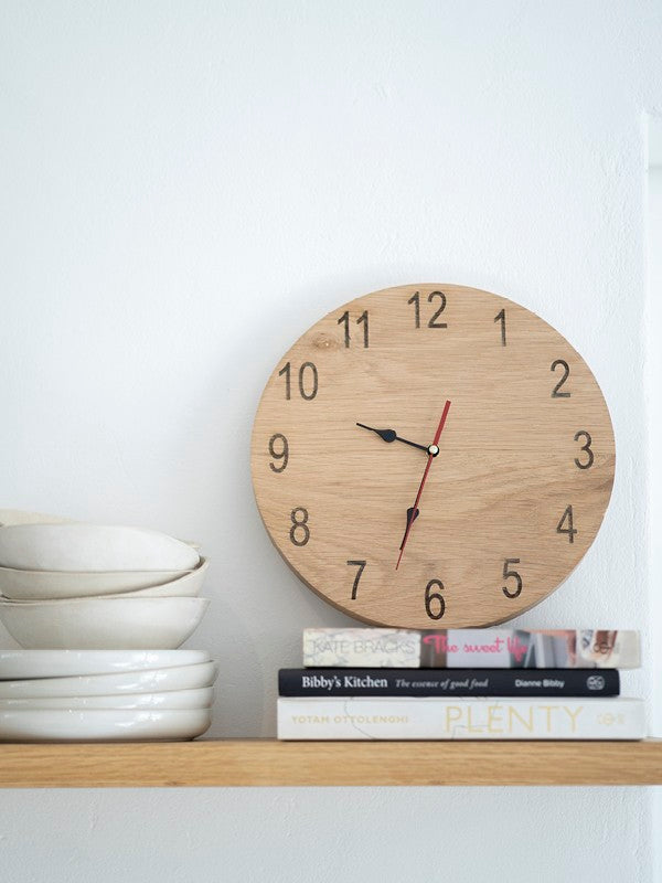 Wooden oak clock