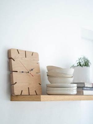 Square wooden clock