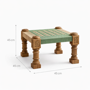 Afro-Chic Solid Handwoven Stool – Artisan Rope Seat Side Table | Entryway, Patio & Bed-End Bench