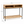 Console table with a light wood top and lower shelf, black metal legs, and a woven rattan lower shelf, shown with dimension lines and text indicating measurements of 100 cm width, 75 cm height, and 40 cm depth.