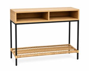 Malawi Oak & Rattan Entryway Console