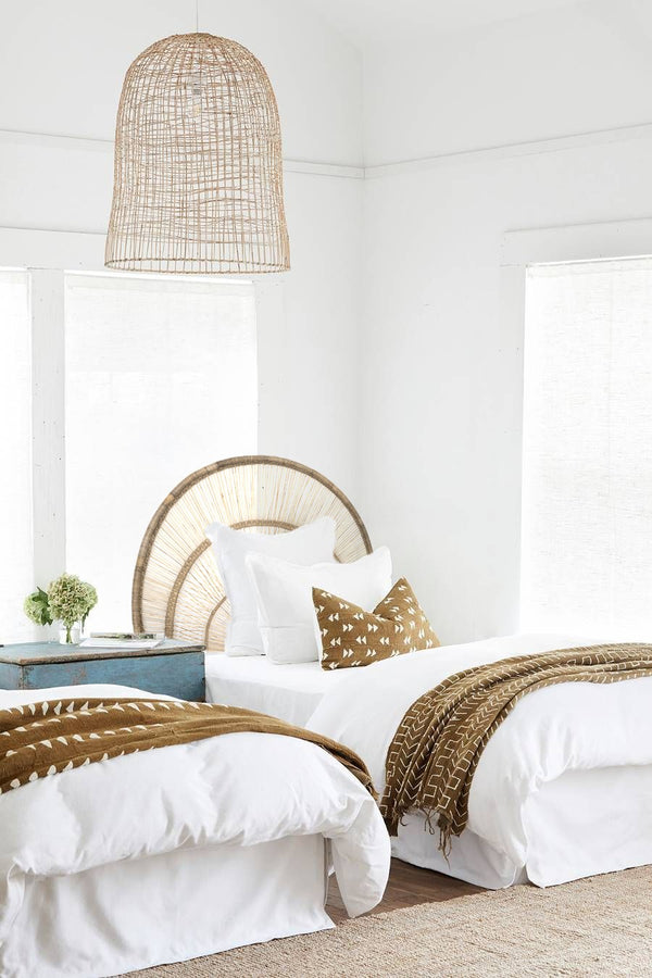 Cane wicker headboard Single with legs